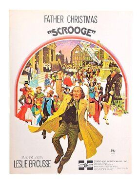 Vintage Father Christmas Scrooge Sheet Music Leslie Bricusse 1970 Albert Finney